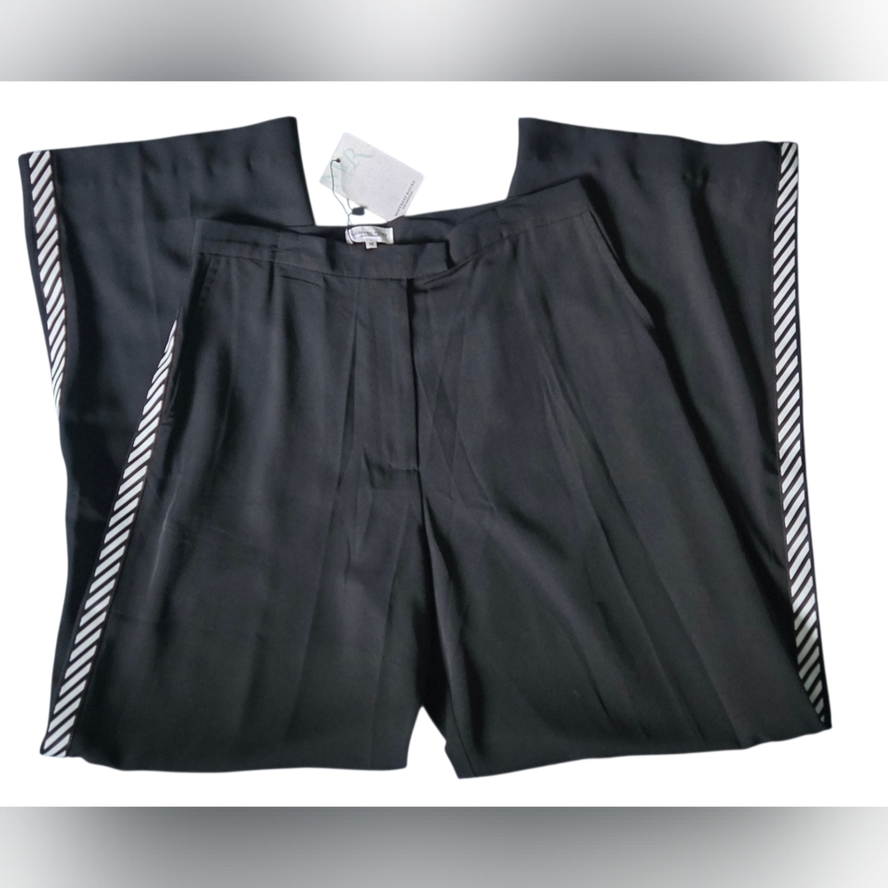 Mistress Rocks Black 'Charge' Trousers with Chevron Side Stripes ~ NWT - Picture 8 of 16
